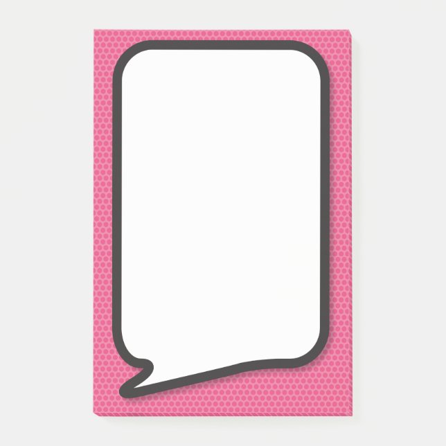 Rosa rolig seriepratbubbla post-it block (Framsida)