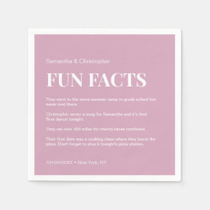 Rosa roligt Anpassningsbar faktatypografi Bröllop Pappersservett