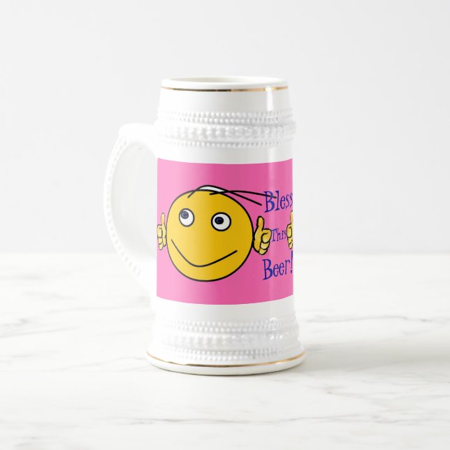 Rosa - Roligt Bless den här ölen mugg! Sejdel (Framsida vänster)