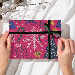 Rosa roligt jul presentpapper
