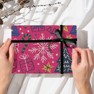 Rosa roligt jul presentpapper