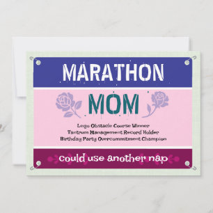 Rosa Roligt Maraton Mamma Mors Dag Kort