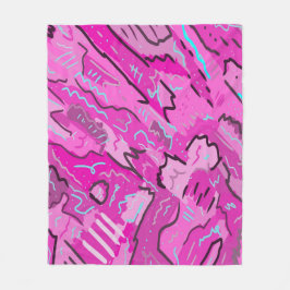Rosa! Roligt med Abstrakt Art Fleecefilt