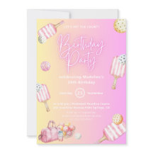 Rosa Roligt Pickleball 30års födelsedag Party-inbj