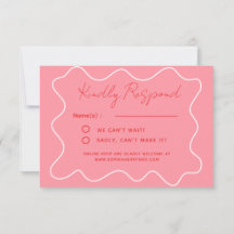 rosa Roligt Retro Whimsialist Minimalist Bröllop