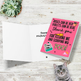 Rosa Roligt Sött Glad Mors Dag Från Katt Kort