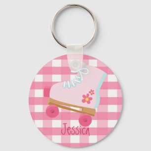 Rosa Rollerskates Keychain Nyckelring