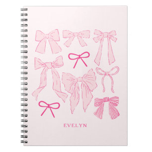 Rosa Romantic Bows Anteckningsbok