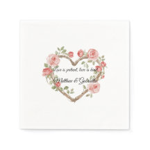  Rosa Romantic Röd ros Blommigt Heart Bröllop