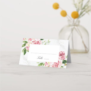 Rosa Romantic Summer Blommigt Möhippa Placeringskort