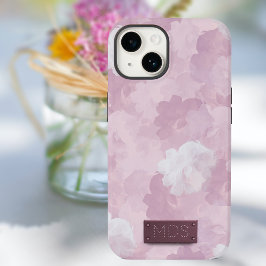 Rosa Romantic Watercolor Blommigt Monogram