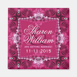 Rosa Romantik Announce Bröllop Magnet