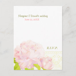 Rosa Romantik Peony Bröllop Menu Choice OSA Inbjudan Vykort
