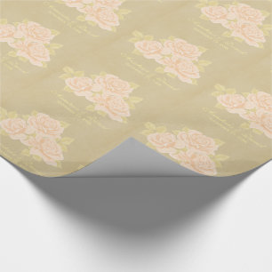 Rosa romantiska rosor gammalt papper vintage presentpapper