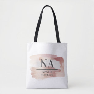Rosa Romerska ro monogram modern snyggt Tygkasse