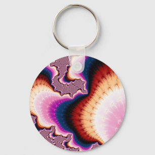 Rosa Roots - Fractal Keychain Nyckelring