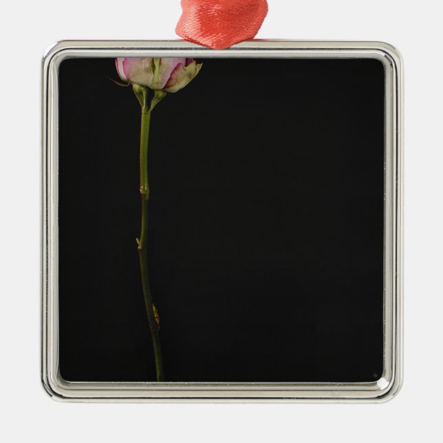 Rosa ros 3 julgransprydnad metall (Framsidan)