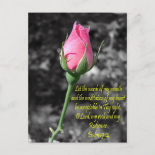 rosa ros 4 Psalm 19:14 Vykort