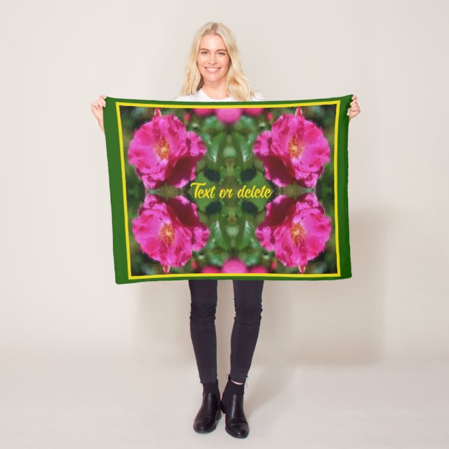 Rosa ros-Abstrakt för målning FLÄGRE Personlig Fleecefilt (På plats)