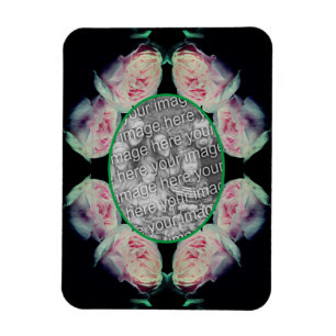 Rosa ros Abstrakt Ram Lägg till ditt foto Magnet
