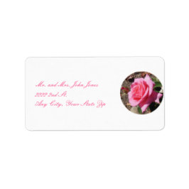 Rosa ros-adressetikett adressetikett