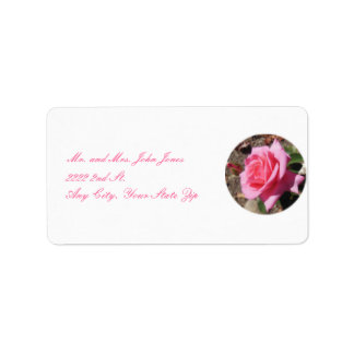 Rosa ros-adressetikett adressetikett