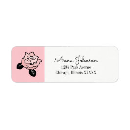 Rosa ros-adressetikett returadress etikett