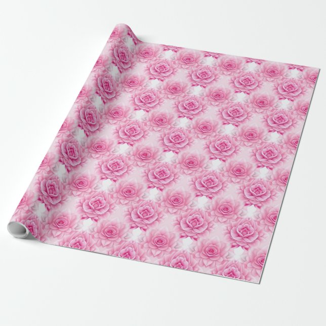 Rosa ros AI Art Wrapping Papper Presentpapper (Utrullad)