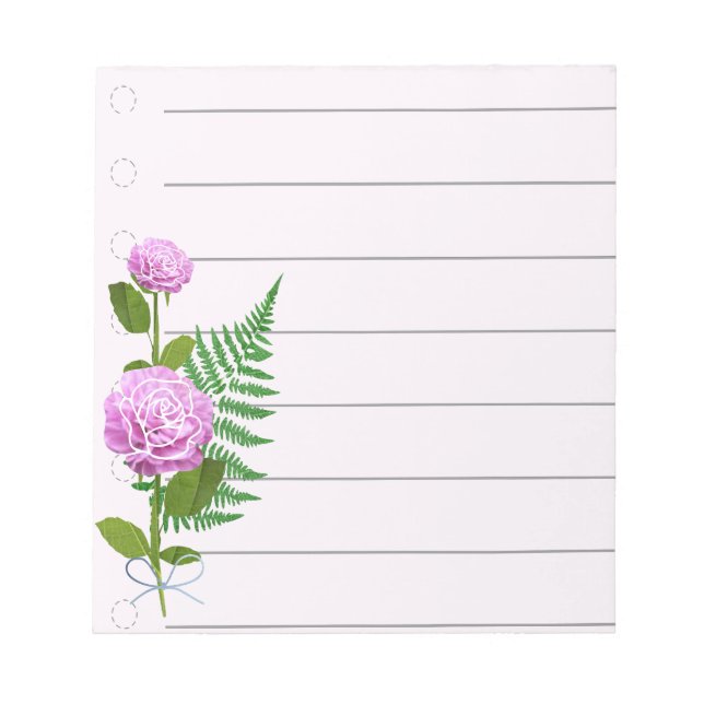 Rosa ros Anteckningsblock (Framsida)