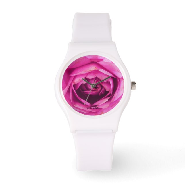 Rosa ros armbandsur (Framsida)