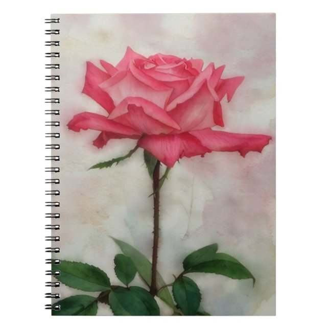 Rosa ros Art Flower Journal bärbar dator Anteckningsbok (Framsidan)