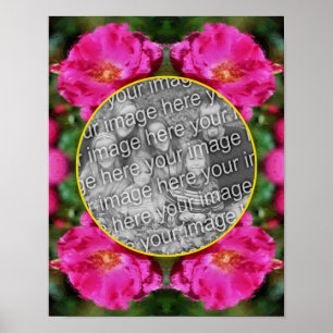 Rosa ros Art Flower Ram Skapar ditt eget foto Poster