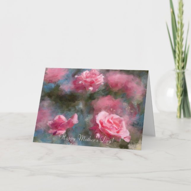 Rosa ros Art Mors dag-kort Kort (Framsida)
