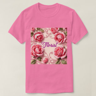 Rosa ros Art nouveau Florist T-Shirt