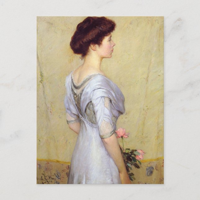 Rosa ros av Lilla Cabot Perry Vykort (Framsida)