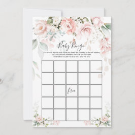 Rosa ros Baby Bingo/Gissa vem babyspelen är Inbjudningar