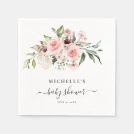 Rosa ros Baby Shower Pappersservett