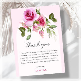 Rosa ros Baby Shower Tack Kort