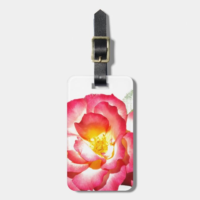 Rosa ros bagagebricka (Vertikal Framsida)