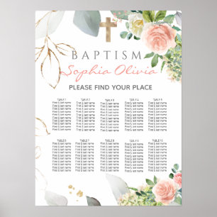 Rosa ros--baptismens sittdiagram Poster