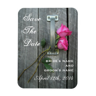 Rosa ros & Barnwood Spara datum magneter