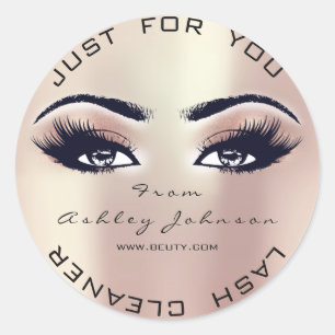 Rosa ros Beauty Glitter Coral Lash Makeup Cleaner Runt Klistermärke