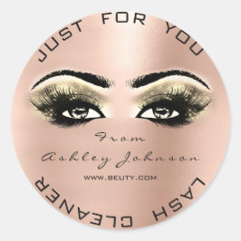 Rosa ros Beauty Glitter Guld Lash Makeup Cleaner Runt Klistermärke