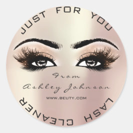Rosa ros Beauty Glitter Peach Lash Makeup Cleaner Runt Klistermärke