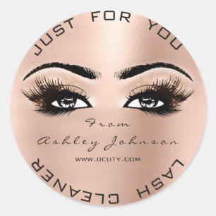 Rosa ros Beauty Glitter Peach Lash Makeup Cleaner Runt Klistermärke