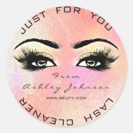 Rosa ros Beauty Glitter Peach Lash Makeup Cleaner Runt Klistermärke