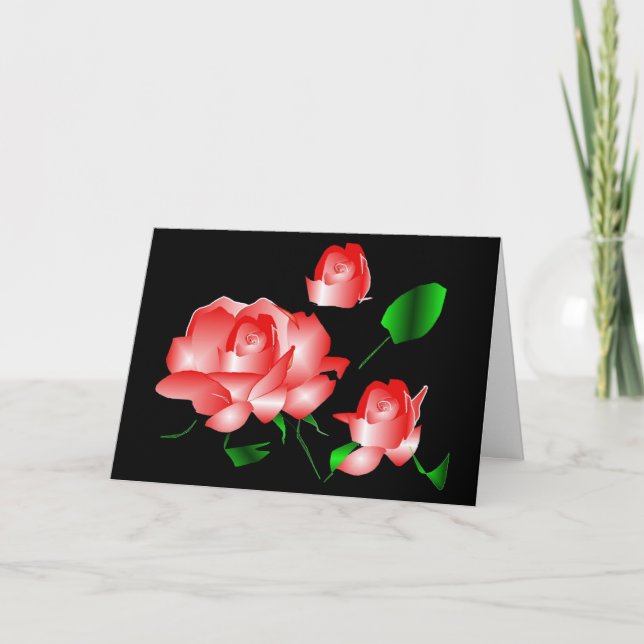 "Rosa ros Bereavement Tack"-kort Tack Kort (Framsida)
