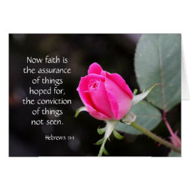 Rosa ros, bibelversen (hebreiska) om hoppet om tro hälsningskort