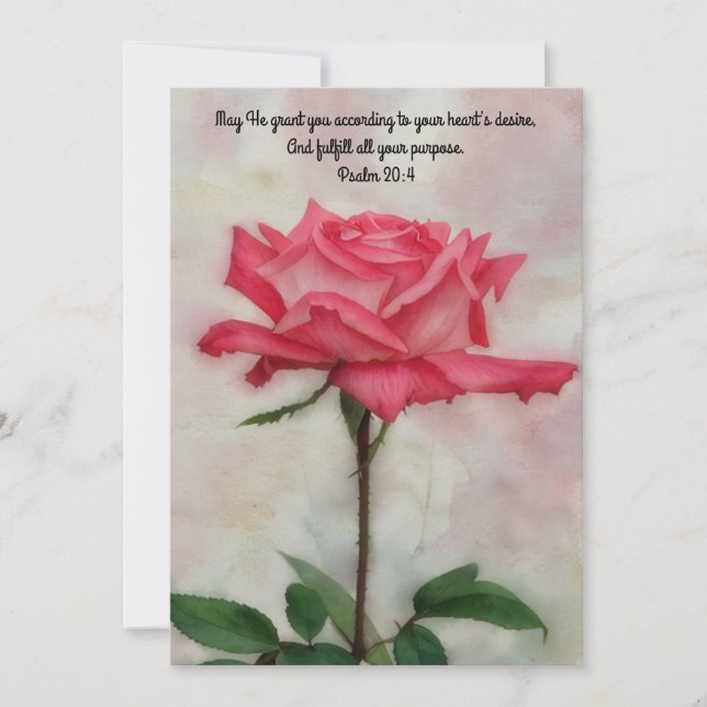 Rosa ros Blating Faith Flat Note Card Tack Kort (Framsida)