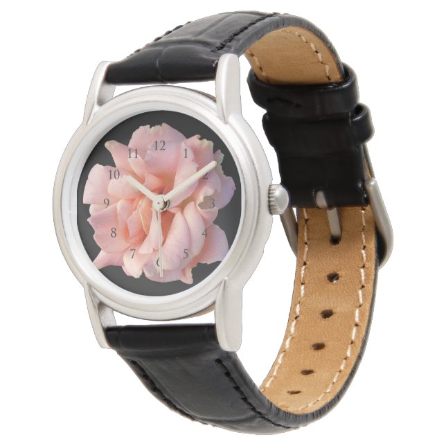 rosa ros-blomma armbandsur (Vinklad)